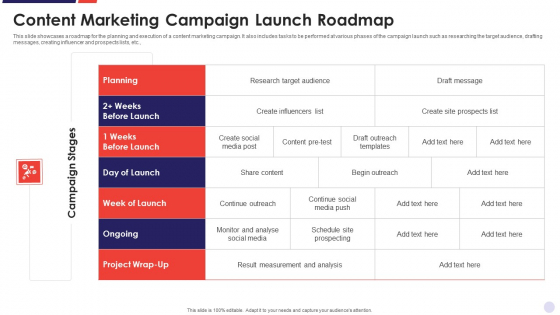 Content Marketing Campaign Launch Roadmap Diagrams PDF Content Marketing Campaign Launch Roadmap Diagrams PDF