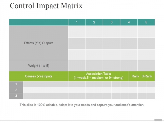 Control Impact Matrix Ppt PowerPoint Presentation Themes