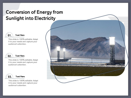 Conversion Of Energy From Sunlight Into Electricity Ppt PowerPoint Presentation File Format PDF Conversion Of Energy From Sunlight Into Electricity Ppt PowerPoint Presentation File Format PDF