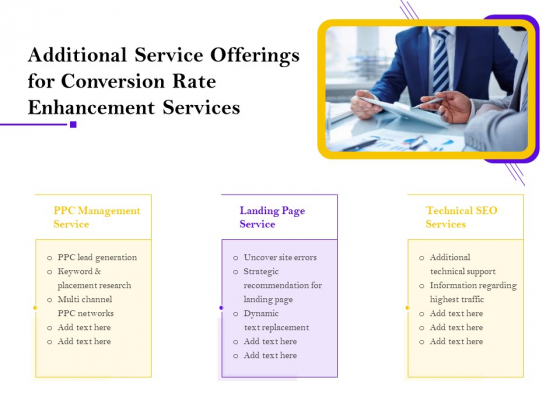 Conversion Rate Optimization Additional Service Offerings For Conversion Rate Enhancement Services Infographics PDF Conversion Rate Optimization Additional Service Offerings For Conversion Rate Enhancement Services Infographics PDF