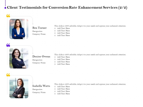Conversion Rate Optimization Client Testimonials For Conversion Rate Enhancement Services Designation Background PDF Conversion Rate Optimization Client Testimonials For Conversion Rate Enhancement Services Designation Background PDF