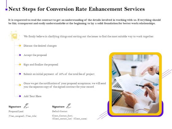 Conversion Rate Optimization Next Steps For Conversion Rate Enhancement Services Ppt Inspiration Diagrams PDF Conversion Rate Optimization Next Steps For Conversion Rate Enhancement Services Ppt Inspiration Diagrams PDF