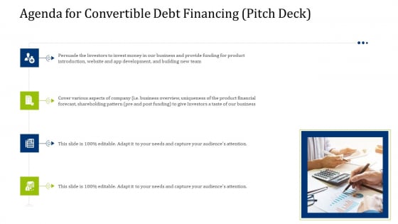 Convertible Debt Financing Pitch Deck Agenda For Convertible Debt Financing Pitch Deck Mockup PDF Convertible Debt Financing Pitch Deck Agenda For Convertible Debt Financing Pitch Deck Mockup PDF