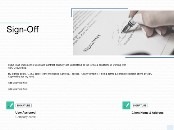 Copywriting Service Sign Off Ppt Portfolio Brochure PDF Copywriting Service Sign Off Ppt Portfolio Brochure PDF