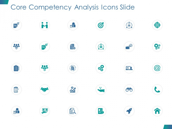 Core Competency Analysis Icons Slide Marketing Ppt PowerPoint Presentation Portfolio Sample