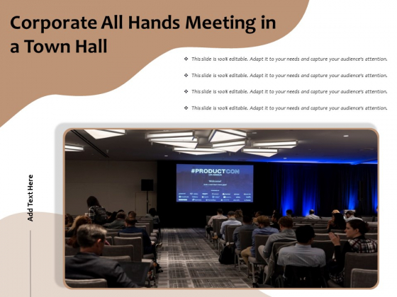 Corporate All Hands Meeting In A Town Hall Ppt PowerPoint Presentation Model Smartart PDF