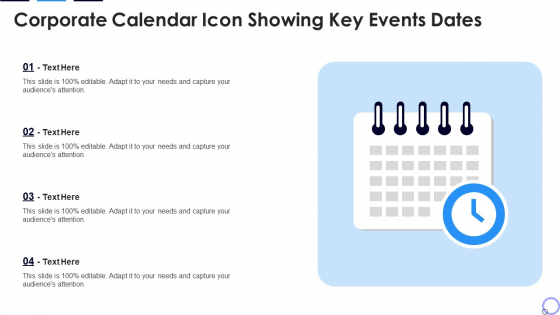 Corporate Calendar Icon Showing Key Events Dates Mockup PDF