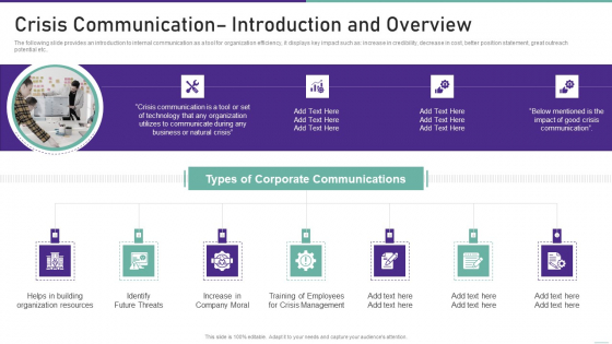 Corporate Communication Playbook Crisis Communication Introduction And Overview Guidelines PDF Slide 1