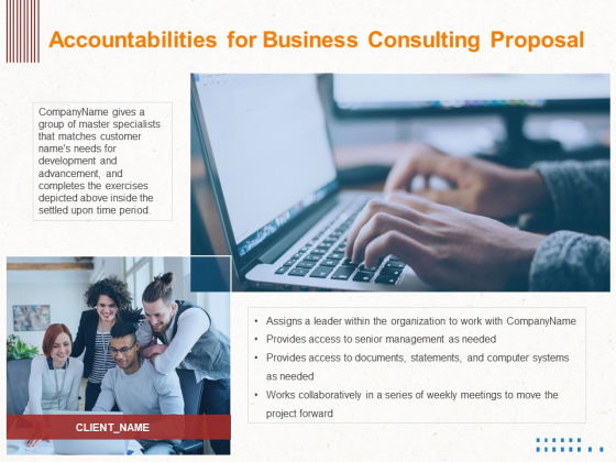 Corporate Consulting Accountabilities For Business Consulting Proposal Ppt Professional Background Image PDF Corporate Consulting Accountabilities For Business Consulting Proposal Ppt Professional Background Image PDF