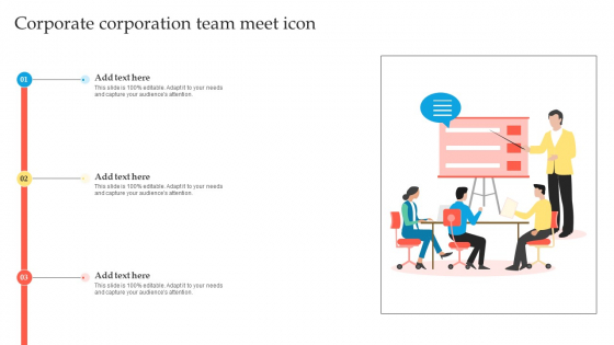 Corporate Corporation Team Meet Icon Summary PDF