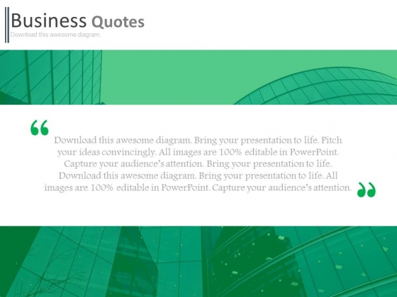 Corporate Design Slide With Business Quote Powerpoint Slides