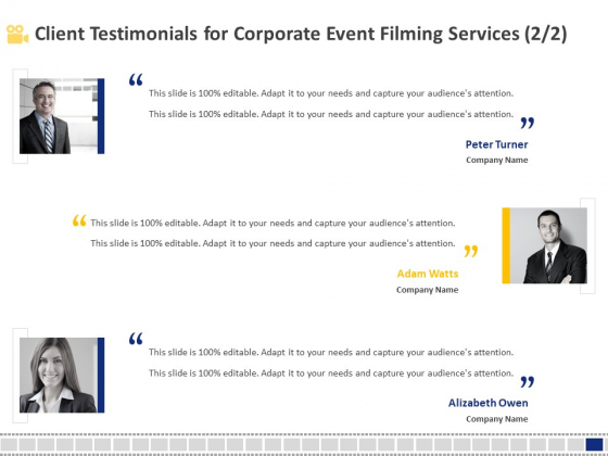Corporate Event Filming Client Testimonials For Corporate Event Filming Services Audience Brochure PDF Corporate Event Filming Client Testimonials For Corporate Event Filming Services Audience Brochure PDF