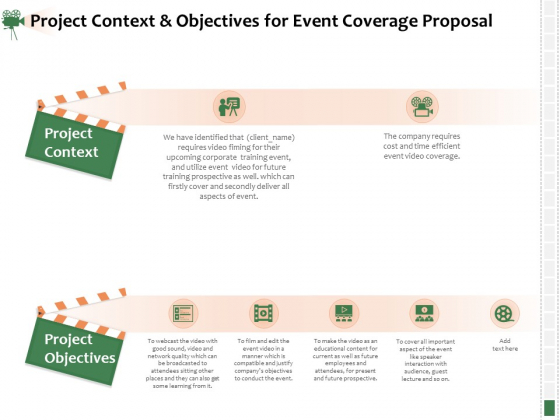 Corporate Event Videography Proposal Project Context And Objectives For Event Coverage Proposal Background PDF Corporate Event Videography Proposal Project Context And Objectives For Event Coverage Proposal Background PDF
