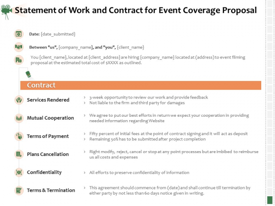 Corporate Event Videography Proposal Statement Of Work And Contract For Event Coverage Proposal Demonstration PDF Corporate Event Videography Proposal Statement Of Work And Contract For Event Coverage Proposal Demonstration PDF
