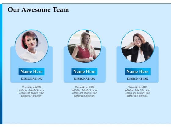Corporate Fundraising Ideas And Strategies Our Awesome Team Ppt Ideas Outline PDF Corporate Fundraising Ideas And Strategies Our Awesome Team Ppt Ideas Outline PDF