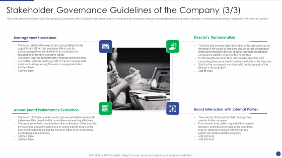 Corporate Governance Protocols And Business Structure Stakeholder Governance Guidelines Focus Elements PDF