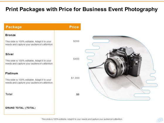Corporate Occasion Videography Proposal Print Packages With Price For Business Event Photography Microsoft PDF Corporate Occasion Videography Proposal Print Packages With Price For Business Event Photography Microsoft PDF