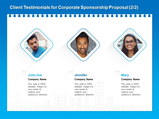 Corporate Partnership Client Testimonials For Corporate Sponsorship Proposal Joe Brochure PDF Corporate Partnership Client Testimonials For Corporate Sponsorship Proposal Joe Brochure PDF