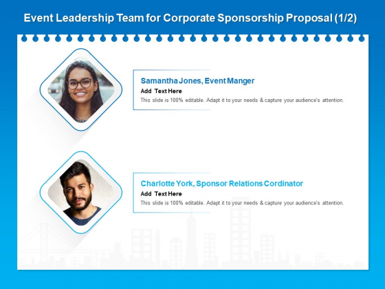 Corporate Partnership Event Leadership Team For Corporate Sponsorship Proposal Guidelines PDF