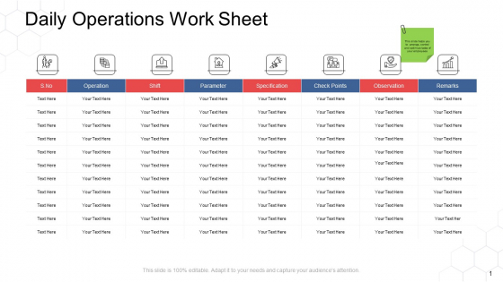 Corporate Regulation Daily Operations Work Sheet Ppt Gallery Layout PDF