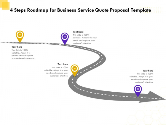 Corporate Service Quote 4 Steps Roadmap For Business Service Quote Proposal Template Professional PDF