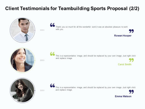 Corporate Sports Team Engagement Client Testimonials For Teambuilding Sports Proposal Formats PDF Corporate Sports Team Engagement Client Testimonials For Teambuilding Sports Proposal Formats PDF