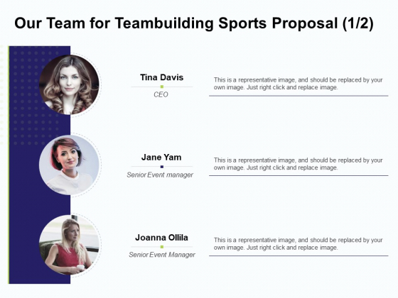 Corporate Sports Team Engagement Our Team For Teambuilding Sports Proposal Representative Template PDF Corporate Sports Team Engagement Our Team For Teambuilding Sports Proposal Representative Template PDF
