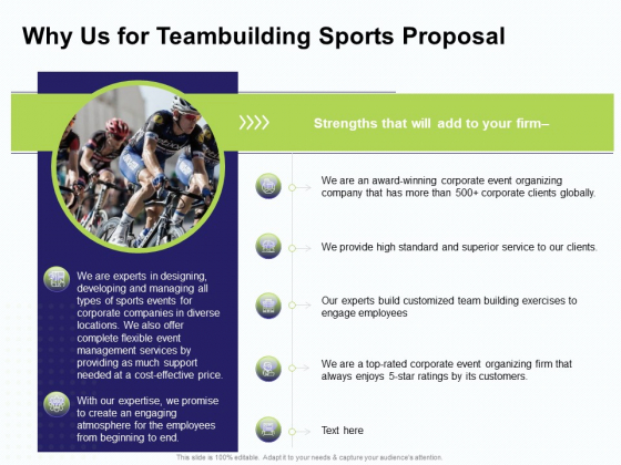 Corporate Sports Team Engagement Why Us For Teambuilding Sports Proposal Professional PDF Corporate Sports Team Engagement Why Us For Teambuilding Sports Proposal Professional PDF