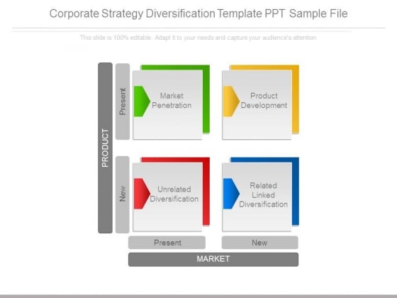 Corporate Strategy Diversification Template Ppt Sample File