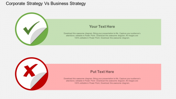 Corporate Strategy Vs Business Strategy Powerpoint Template Slide 1