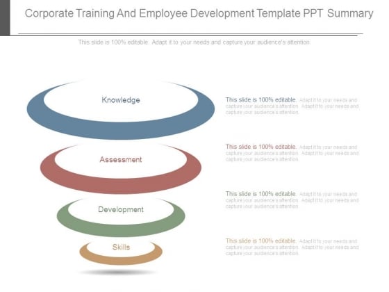 corporate training and employee development template ppt summary