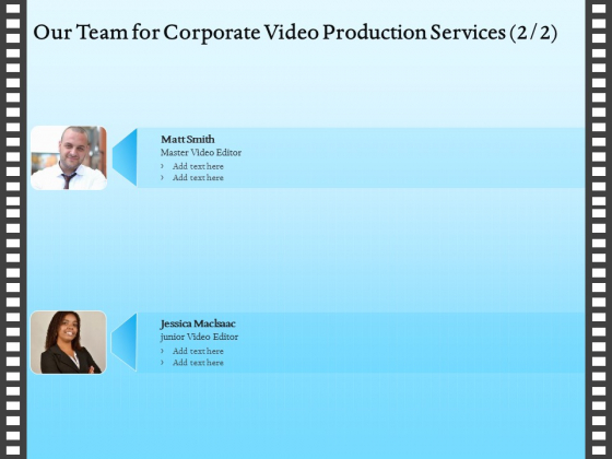 Corporate Video Our Team For Corporate Video Production Services Ppt Styles Visuals PDF Corporate Video Our Team For Corporate Video Production Services Ppt Styles Visuals PDF