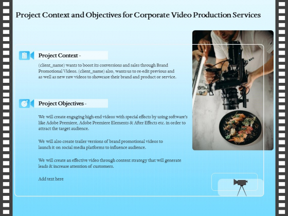 Corporate Video Project Context And Objectives For Corporate Video Production Services Background PDF Corporate Video Project Context And Objectives For Corporate Video Production Services Background PDF