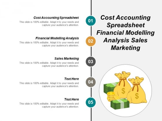 Cost Accounting Spreadsheet Financial Modelling Analysis Sales Marketing Ppt PowerPoint Presentation Summary Gridlines