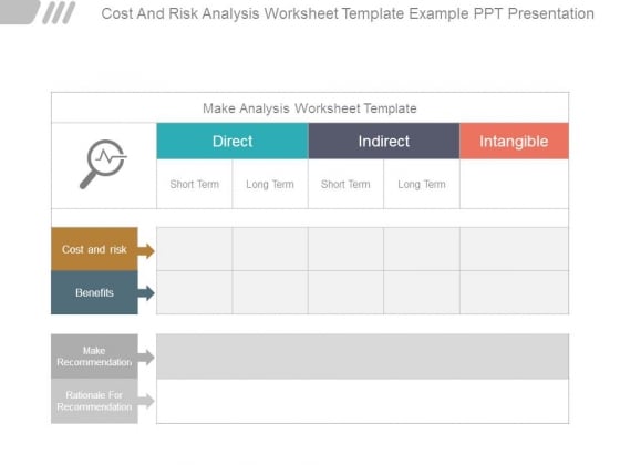 Cost And Risk Analysis Worksheet Template Example Ppt ...