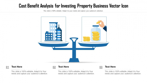Cost Benefit Analysis For Investing Property Business Vector Icon Ppt Summary Rules PDF