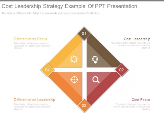 Cost Leadership Strategy Example Of Ppt Presentation