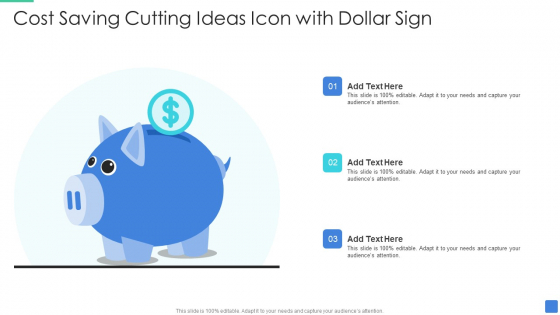 Cost Saving Cutting Ideas Icon With Dollar Sign Infographics PDF