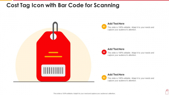 Cost Tag Icon With Bar Code For Scanning Ideas PDF