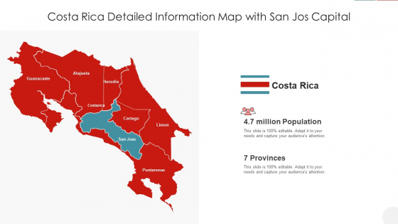 Costa Rica Detailed Information Map With San Jos Capital Icons PDF