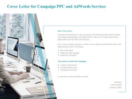 Cover Letter For Campaign PPC And Adwords Services Guidelines PDF Cover Letter For Campaign PPC And Adwords Services Guidelines PDF