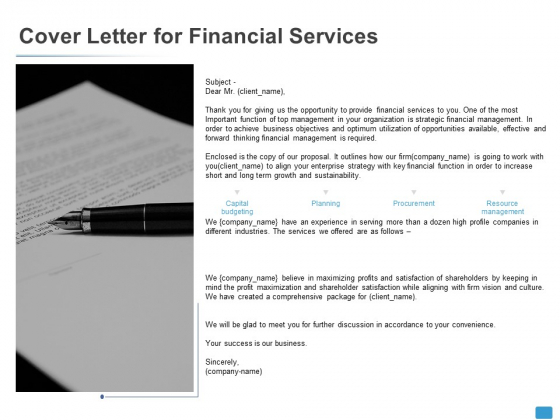 Cover Letter For Financial Services Agenda Ppt PowerPoint Presentation Infographic Template Clipart