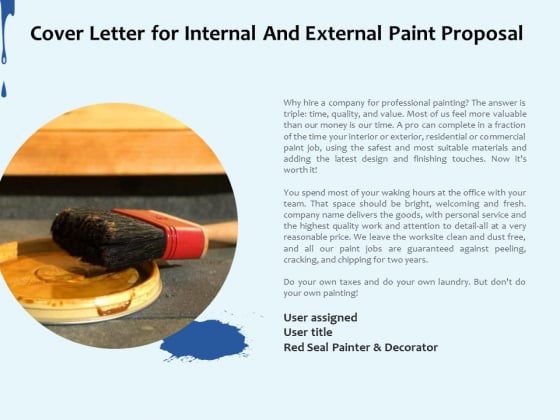 Cover Letter For Internal And External Paint Proposal Ppt Summary Display PDF