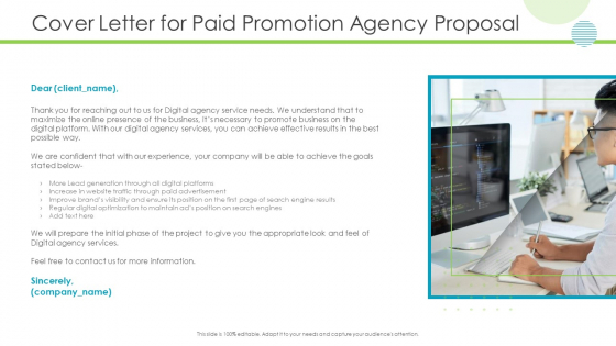 Cover Letter For Paid Promotion Agency Proposal Download PDF