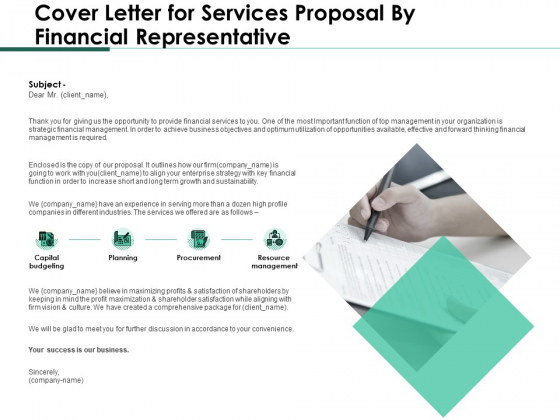 Cover Letter For Services Proposal By Financial Representative Designs PDF Cover Letter For Services Proposal By Financial Representative Designs PDF