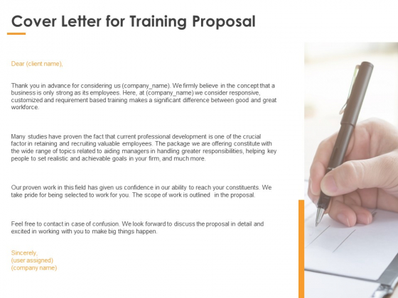 Cover Letter For Training Proposal Ppt PowerPoint Presentation Outline Diagrams