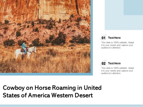 Cowboy On Horse Roaming In United States Of America Western Desert Ppt PowerPoint Presentation Model Grid PDF