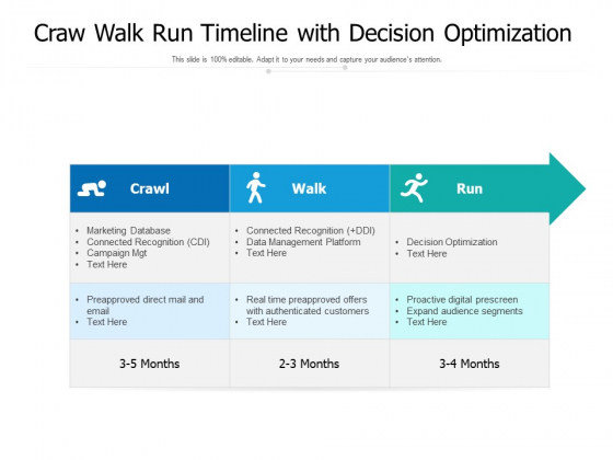 Craw Walk Run Timeline With Decision Optimization Ppt PowerPoint Presentation File Design Inspiration PDF Craw Walk Run Timeline With Decision Optimization Ppt PowerPoint Presentation File Design Inspiration PDF