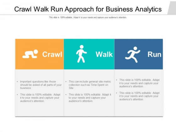 Crawl Walk Run Approach For Business Analytics Ppt PowerPoint Presentation Gallery Layout PDF