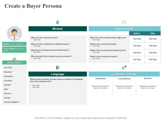 Create A Buyer Persona Education Ppt PowerPoint Presentation Ideas Example